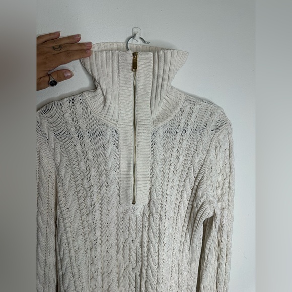 Ralph Lauren Super Quality Goods Zip Neck Cable Knit Sweater - Picture 6 of 8